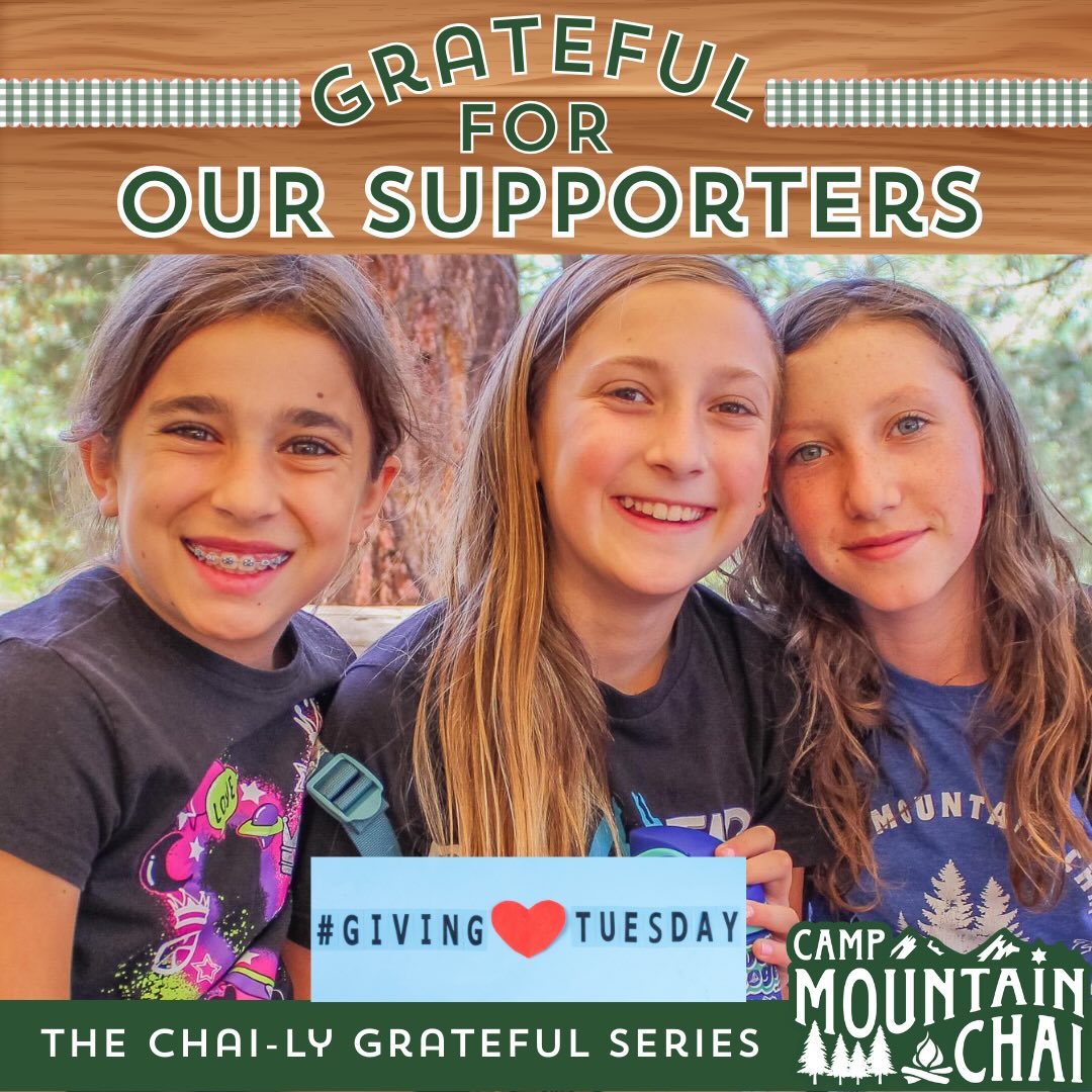 💚 Thank you to everyone who supported Camp Mountain Chai on Giving Tuesday!
Your generosity is already helping more Jewish children experience summers filled with joy, connection, and the magic of CMC.

If you didn’t get a chance to join in yesterday, it’s not too late!
Every gift continues to support camper scholarships, ensuring financial need is never a barrier to belonging.

✨ Help us keep the momentum going and open camp for even more campers this summer!

🎁 Give the gift of camp → campmountainchai.com/donate

#ThankYou #GiveTheGiftOfCamp #CampMountainChai #ExploreConnectBelong #JewishCamp