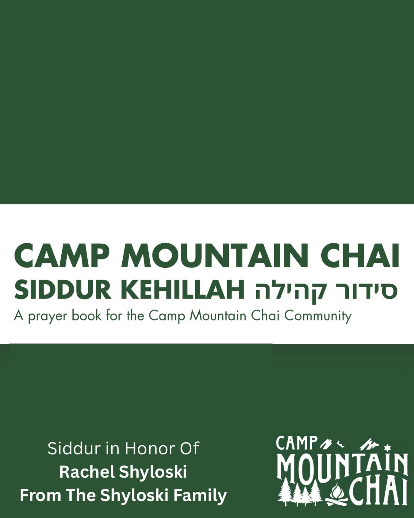 Sponsor a New Siddur Before Camp Begins!

These beautifully designed siddurim reflect the heart and soul of our Camp Mountain Chai community. They’re more than just prayer books they’re a meaningful part of our Shabbat celebrations and also include our camp songs, our famously loud chants and Havdalah service all of which are cherished traditions that bring us together summer after summer. 🏕️

Sponsoring a Siddur is a meaningful way to:
- Honor your camper and their incredible CMC journey
-Celebrate a special occasion like a Bar/Bat Mitzvah, birthday, or anniversary
- Dedicate in honor or memory of a loved one, family member, or friend

Sponsor your siddur today at https://tinyurl.com/4p2yuavd
.
.
.
.
#CMCSongs #CMCShabbat #CampMountainChai #CampFriendsAreTheBestFriends #CMCSiddur